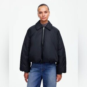 NWT Madewell Black Bomber Puffer Jacket